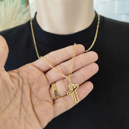 Correntinha Crucifixo 3D